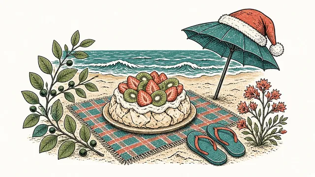 Illustrated Aussie Christmas party pack artwork